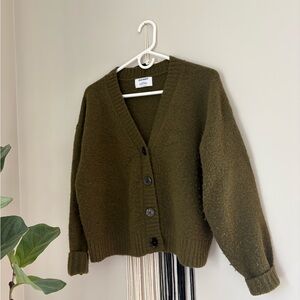 Old Navy Olive Button V-Neck Cardigan